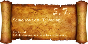 Simonovics Tivadar névjegykártya
