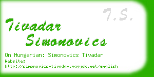 tivadar simonovics business card
